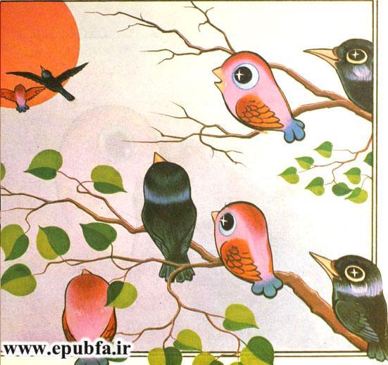 کتاب قصه کودکان - سحر پرنده مهربان - کلاغ و گنجشک
