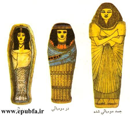 کتاب دانستنی های علمی برای کودکان -سازندگان اهرام مصر-کتاب های ایپابفا-تابوت مومیایی مصری