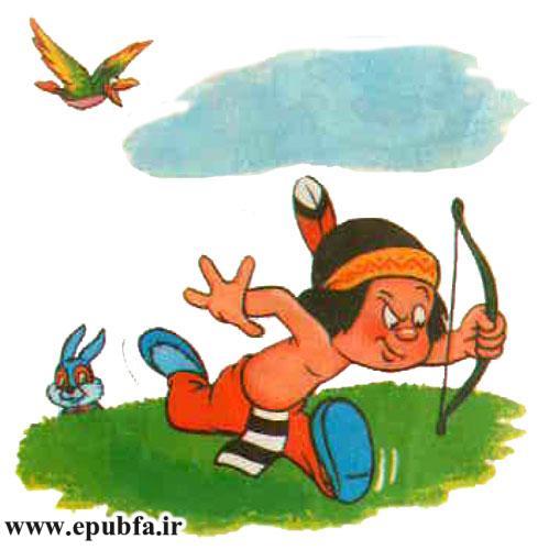 کتاب قصه و داستان کودکان - سرخپوست کوچولو به شکار می رود - قصه خرگوش