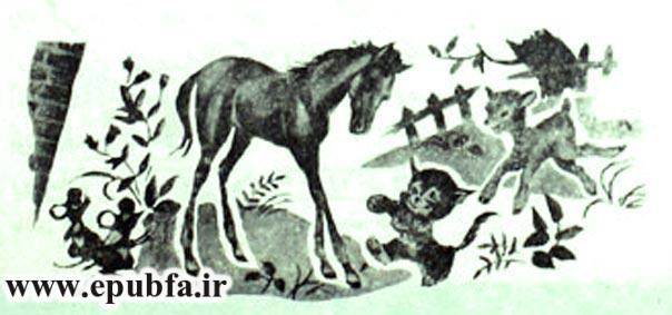 کتاب قصه کودکانه: دوستی اسب و گربه ، از مجموعه داستان های مزرعه حیوانات 4 3