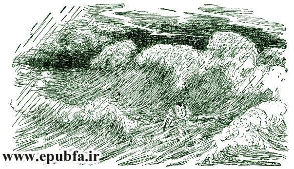پینوکیو در میان امواج خروشان دریا گیر می افتد-ایپابفا دنیای قصه و داستان