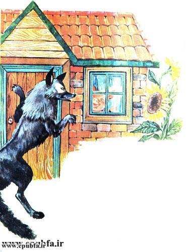 کتاب قصه کودکانه و آموزنده سه بچه خوک کوچولو - آرشیو ایپابفا- گرگ به خانه خوک می رود
