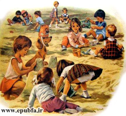 کودکان در پارک شن بازی می کنند و با ماسه ها بازی می کنند-قصه کودکانه ایپابفا