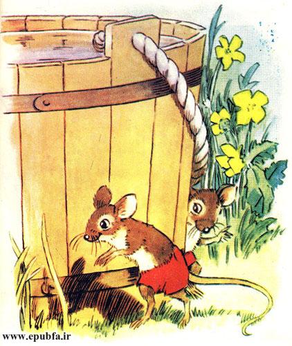 موش ها خود را پشت یک سطل بزرگ پر از آب پنهان کردند.