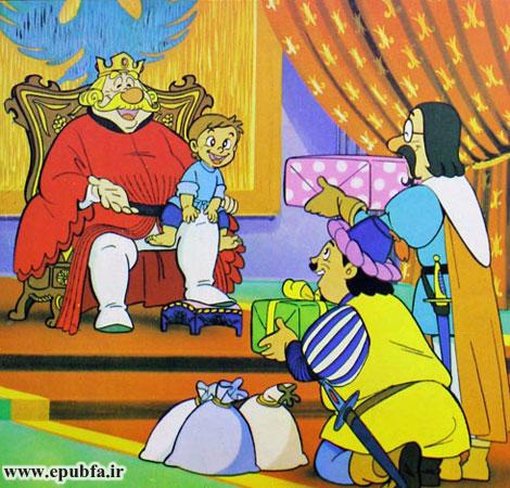 پادشاه به پدر و مادر پسرک هدیه‌های زیادی داد