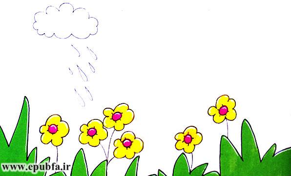 ابر سفید بارانش را روی گلهای زردرنگ بابون می بارید.
