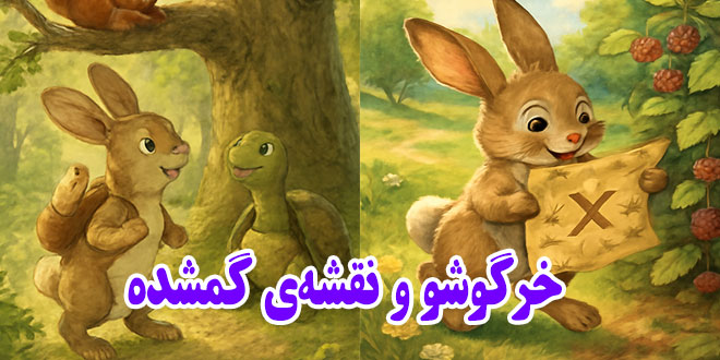 داستان کودکانه: خرگوشو و نقشه‌ی گمشده / مهربانی، گنج است + فایل صوتی داستان 1