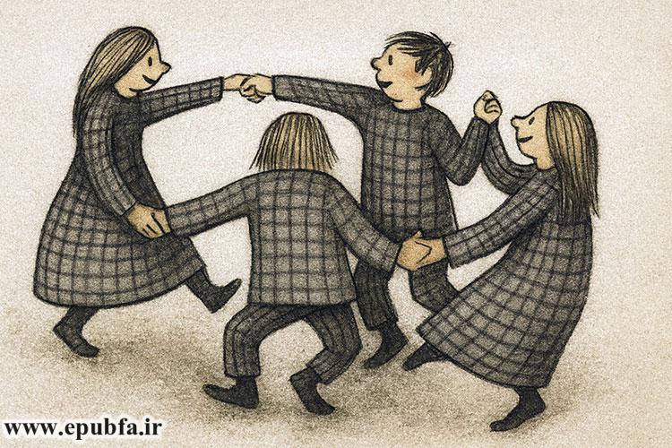 حالا دیگر پیتر و دوستانش پیرمرد و پیرزن نبودند و باز به‌صورت بچه‌هایی پانزده‌ساله درآمده و با شادمانی پیروزی خود را جشن گرفته و خوشحال بودند.